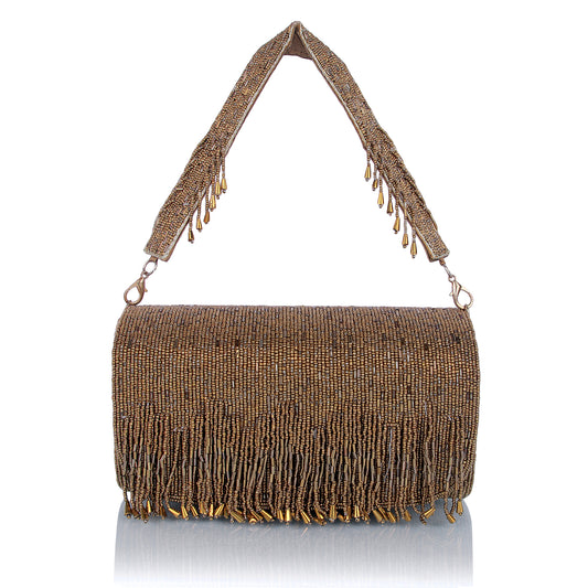 Antique golden clutch bag