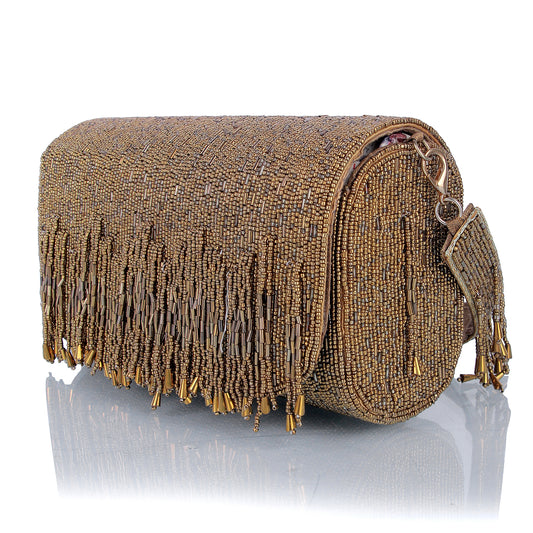 Antique golden clutch bag