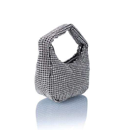 Rhinestone black silver