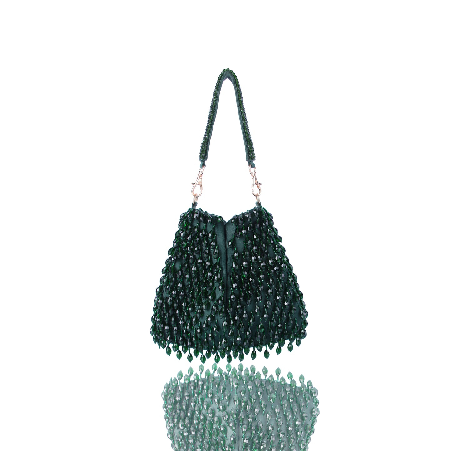 Emerald green tassle bag