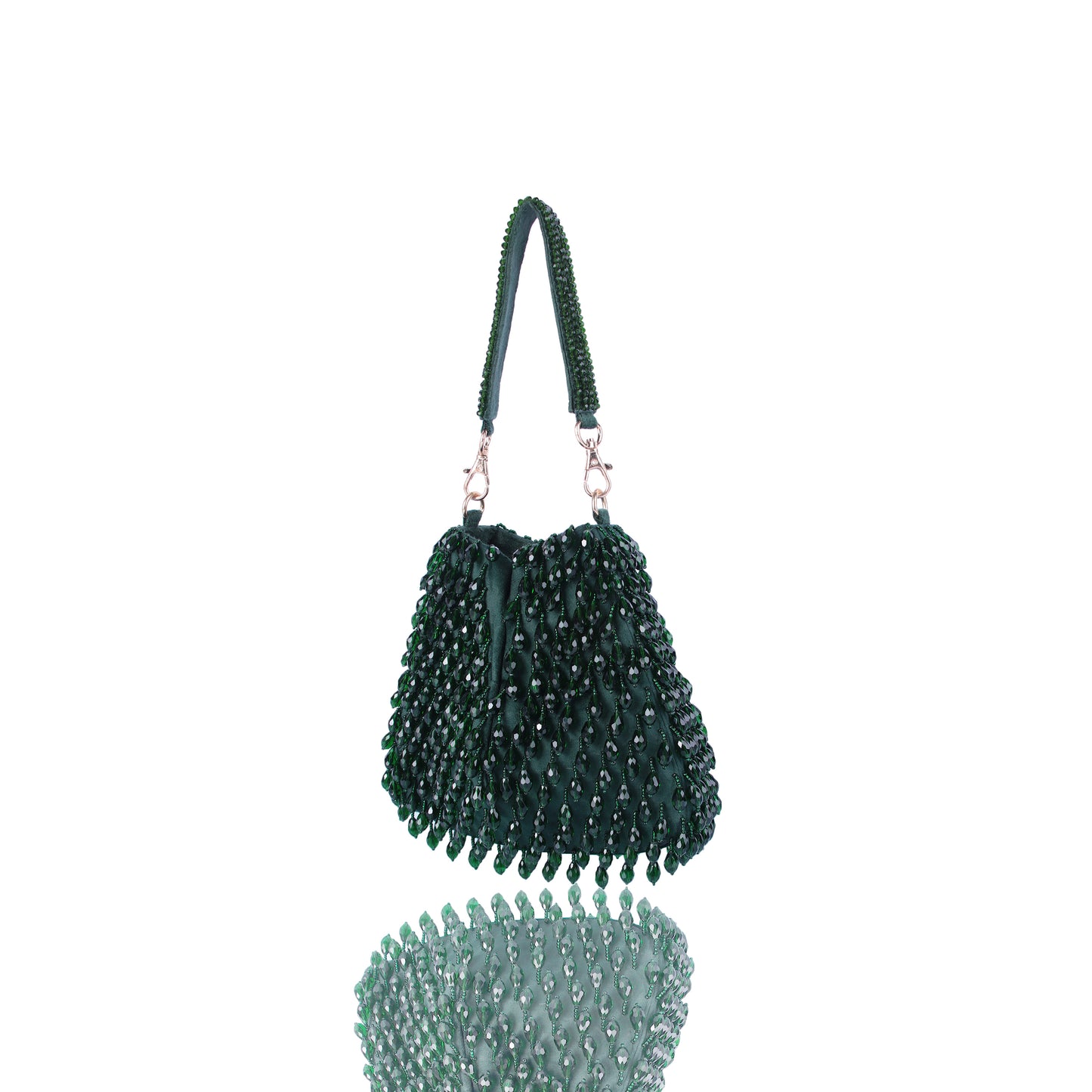 Emerald green tassle bag