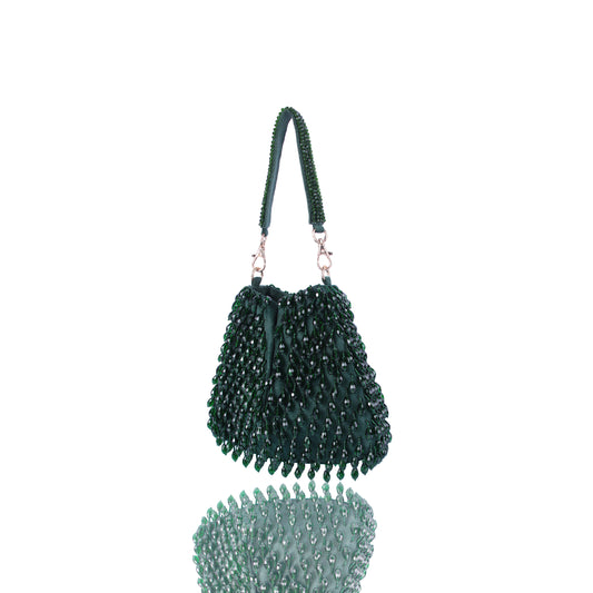 Emerald green tassle bag