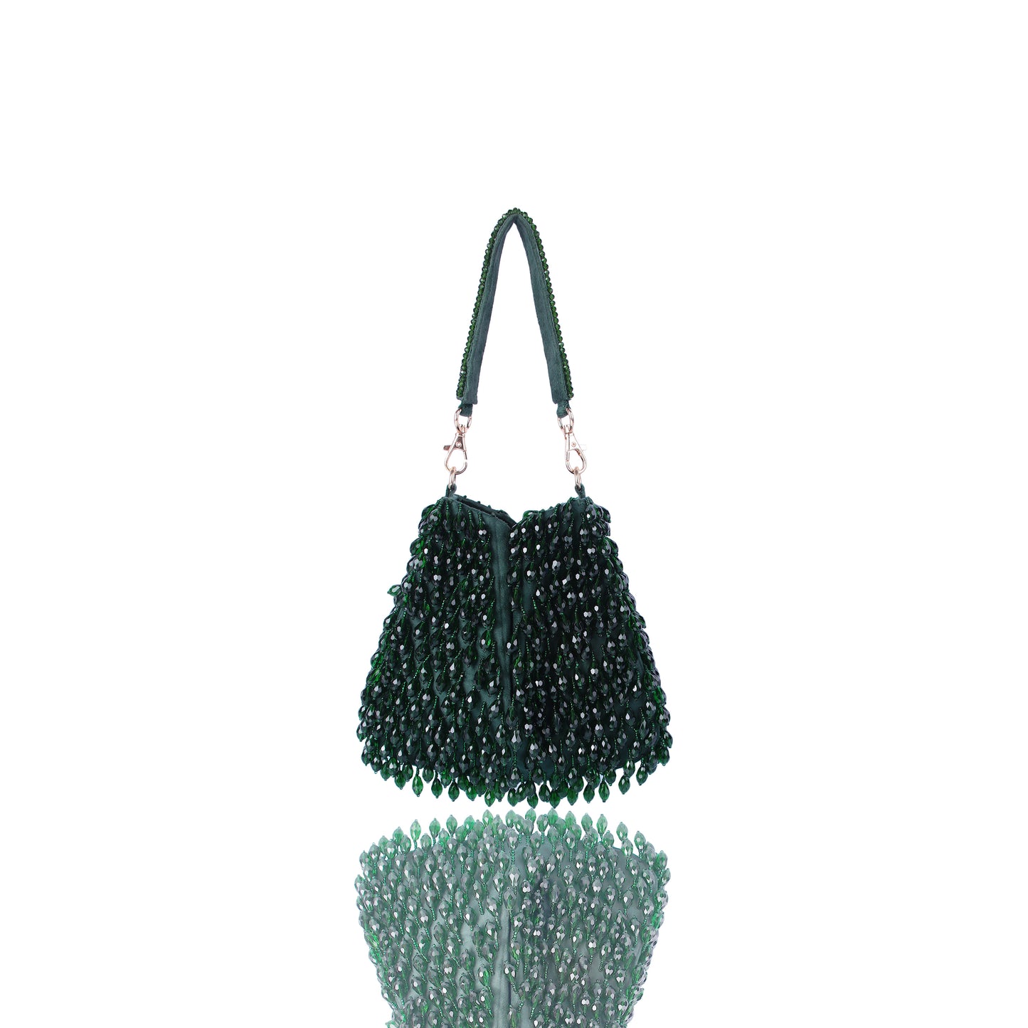 Emerald green tassle bag