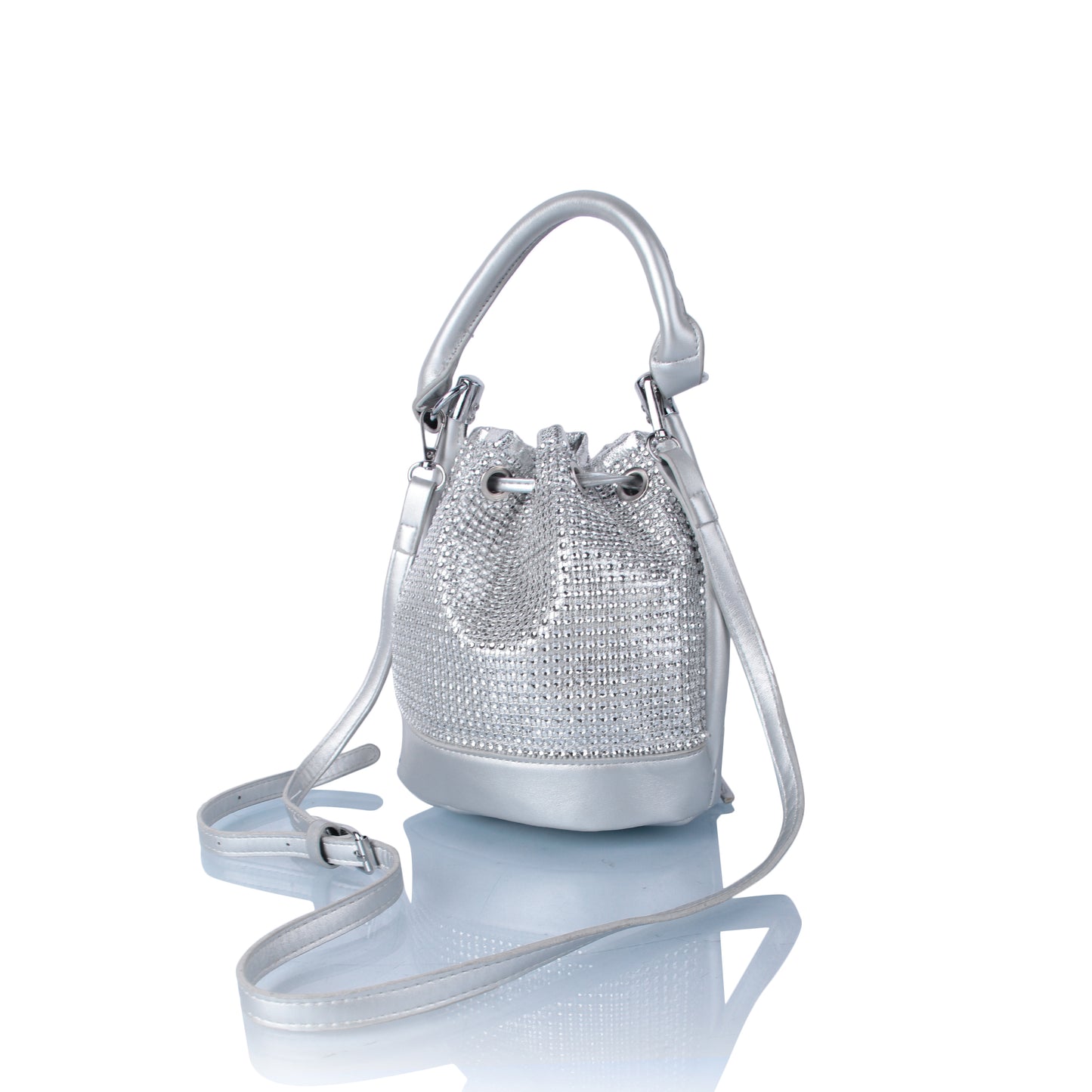 Silver bucket bag