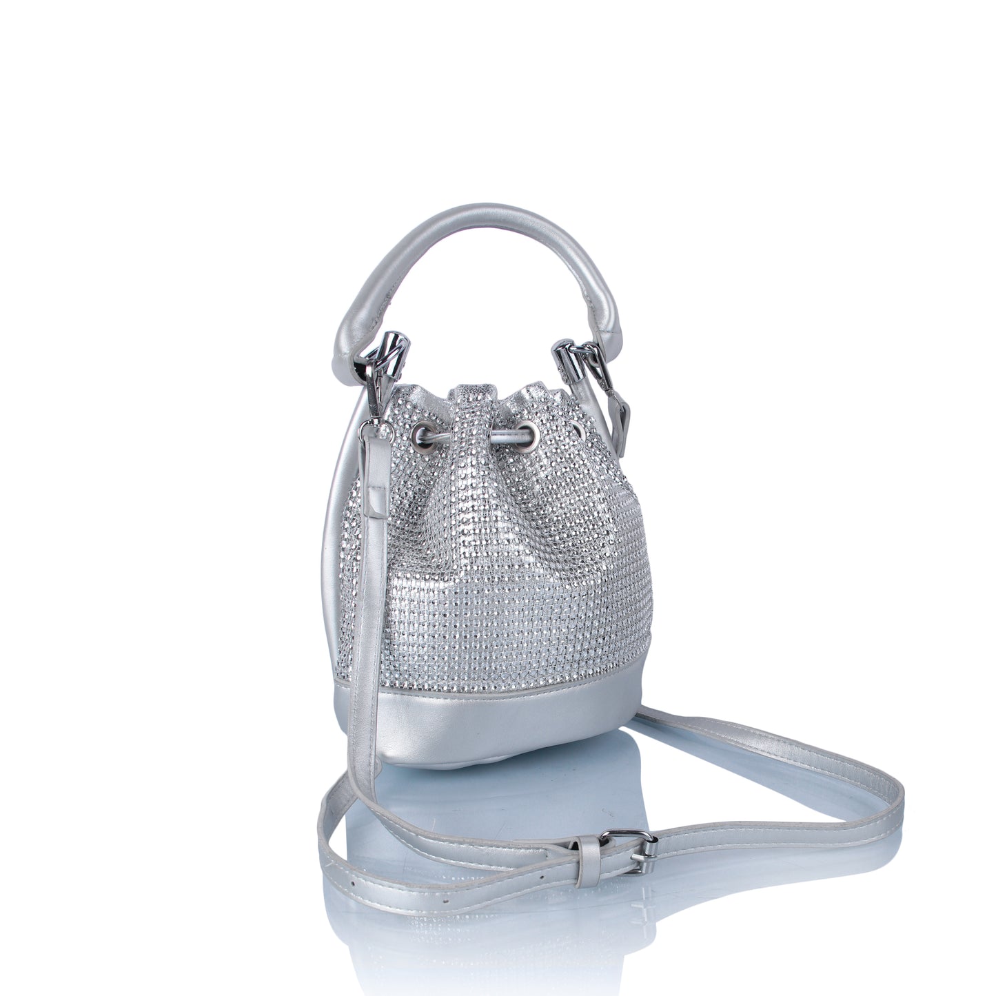 Silver bucket bag