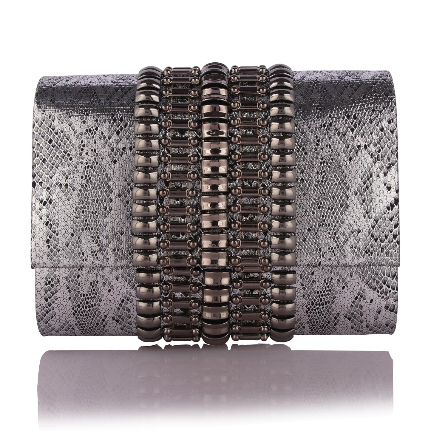 Grey sashaa clutch