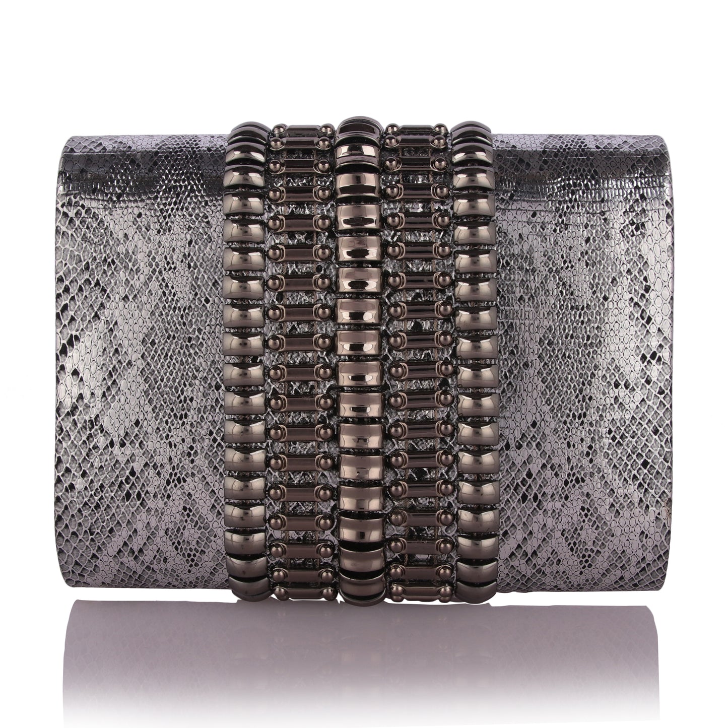 Grey sashaa clutch