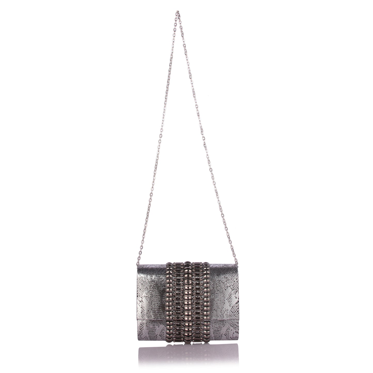 Grey sashaa clutch