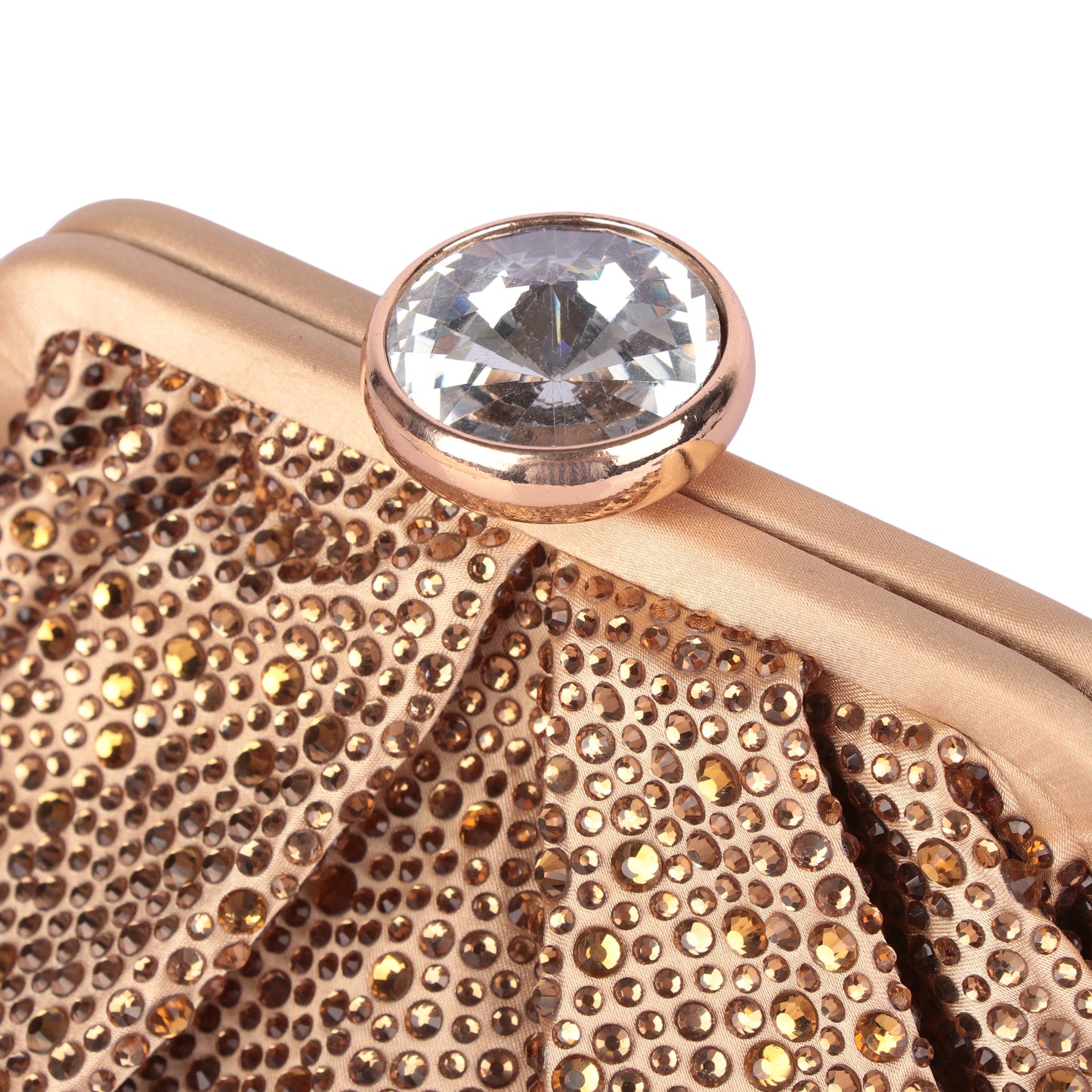 Stone studded gold bag