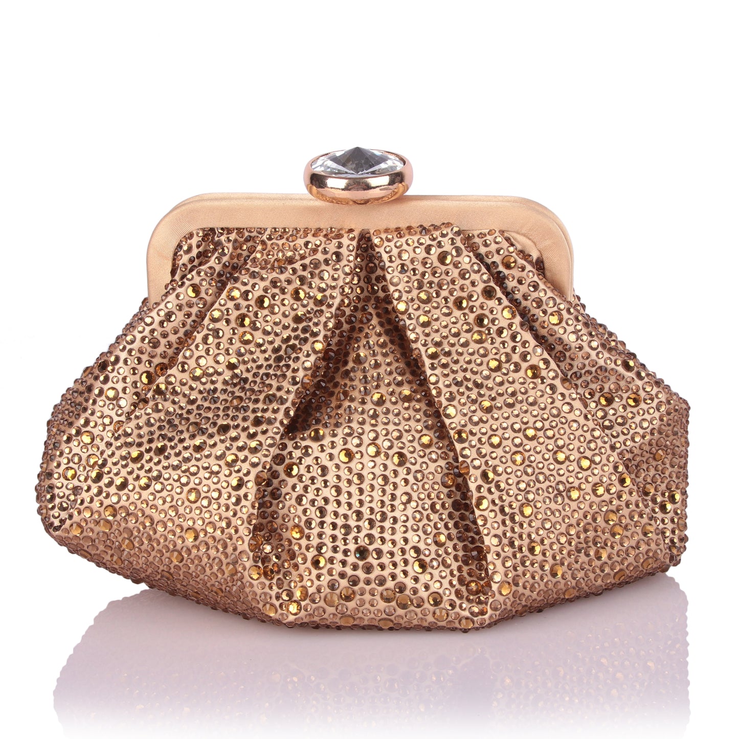 Stone studded gold bag