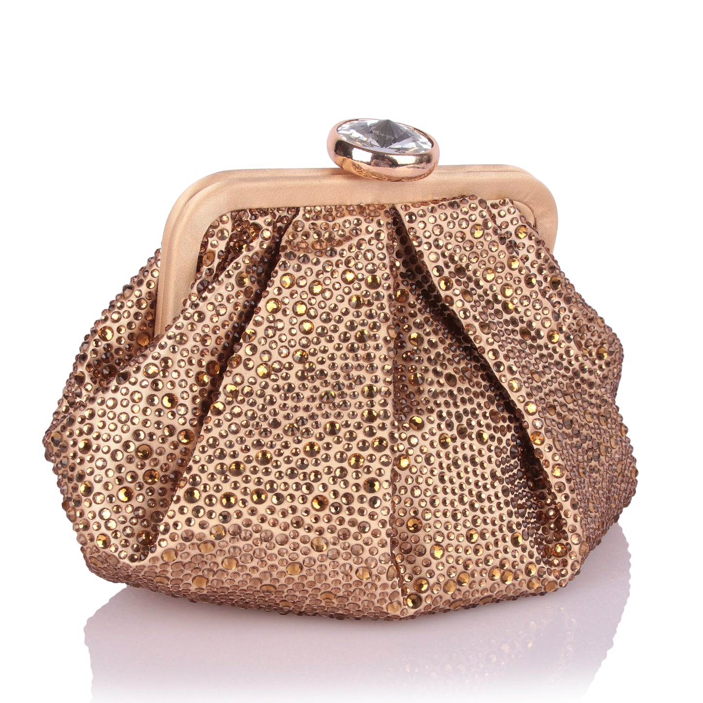 Stone studded gold bag