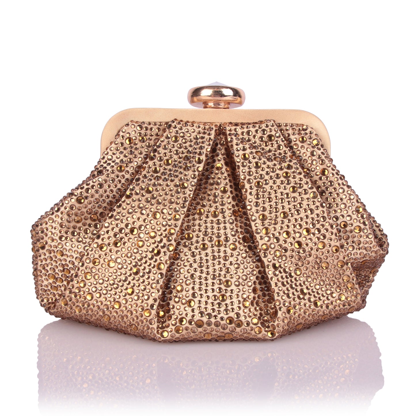 Stone studded gold bag