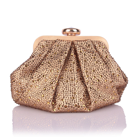 Stone studded gold bag