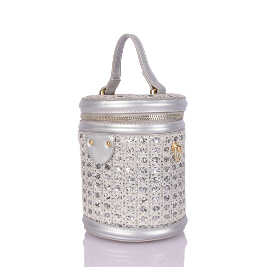 Rattan silver bag
