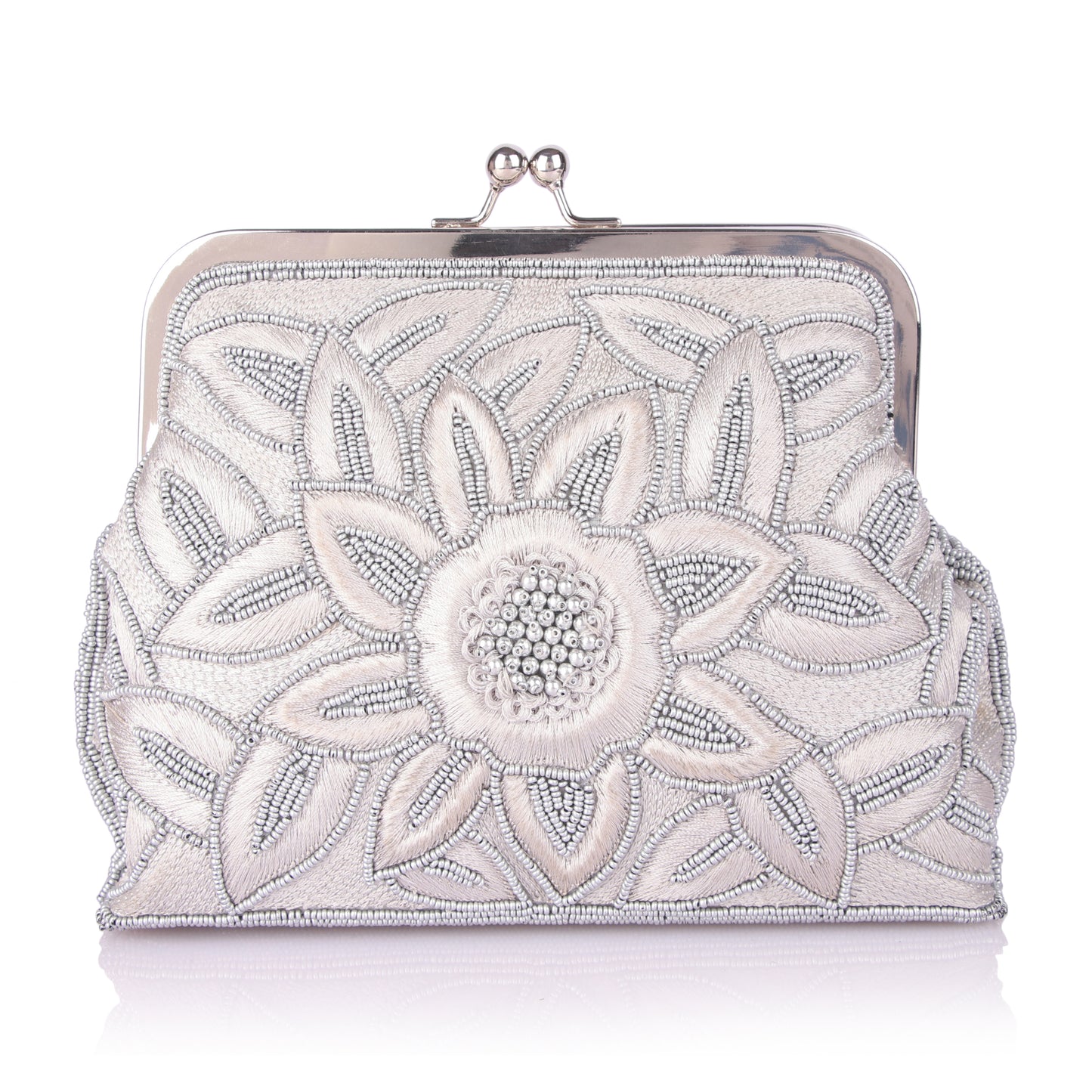 Grey deed batua bag