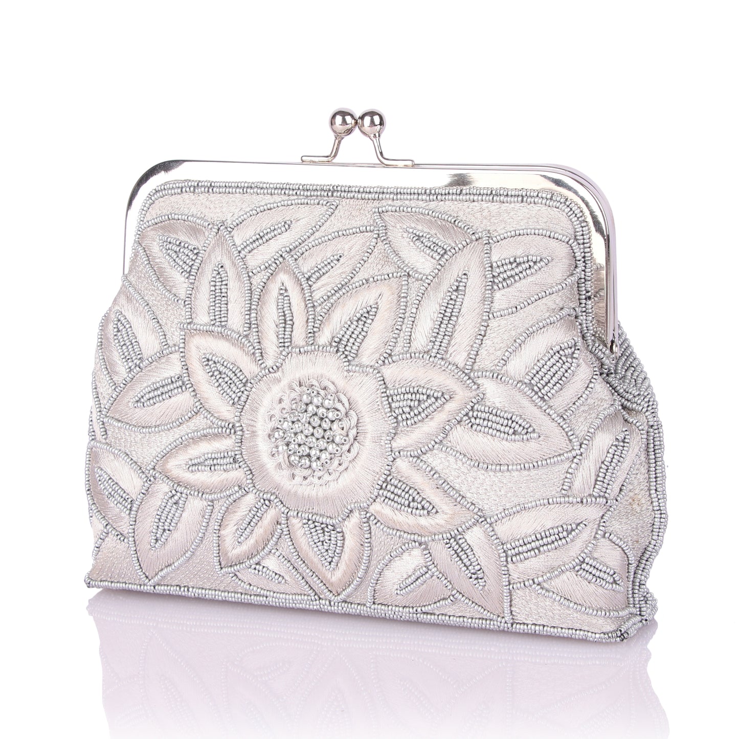 Grey deed batua bag