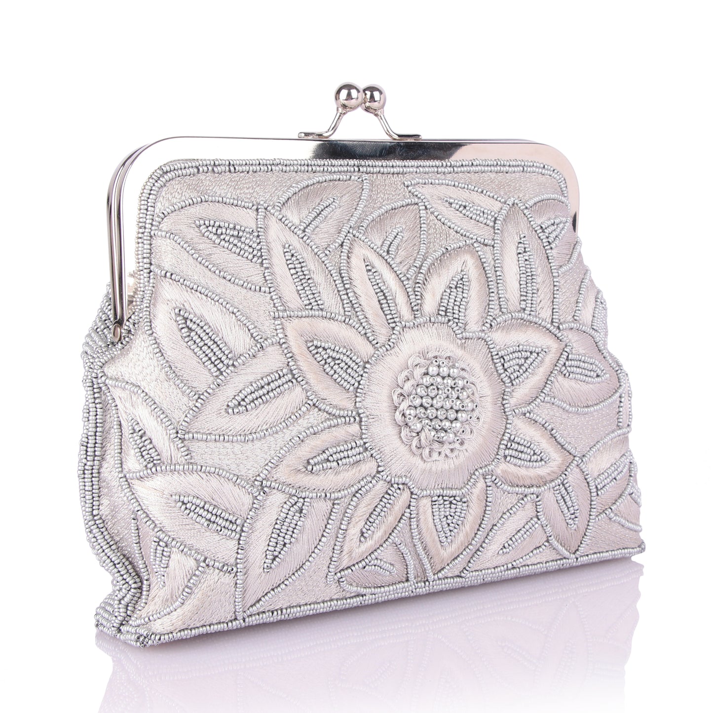 Grey deed batua bag