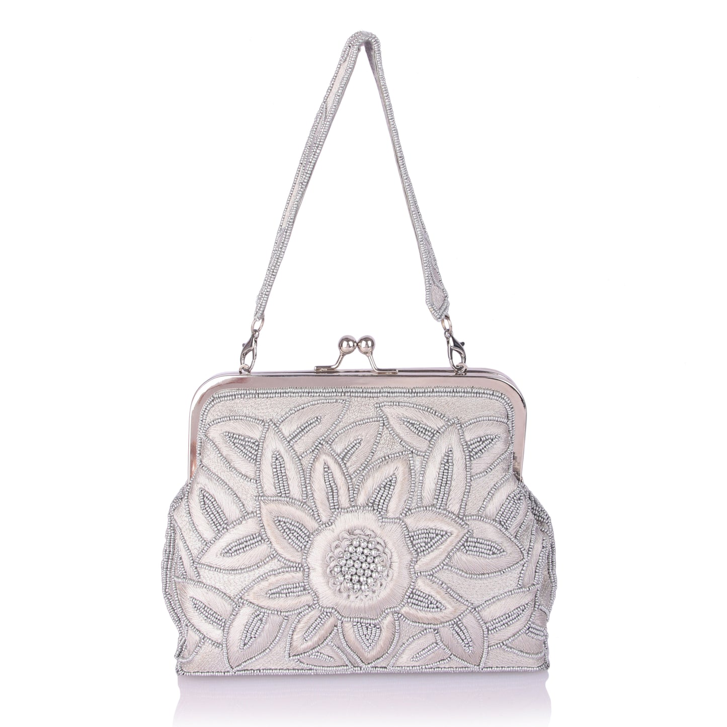 Grey deed batua bag