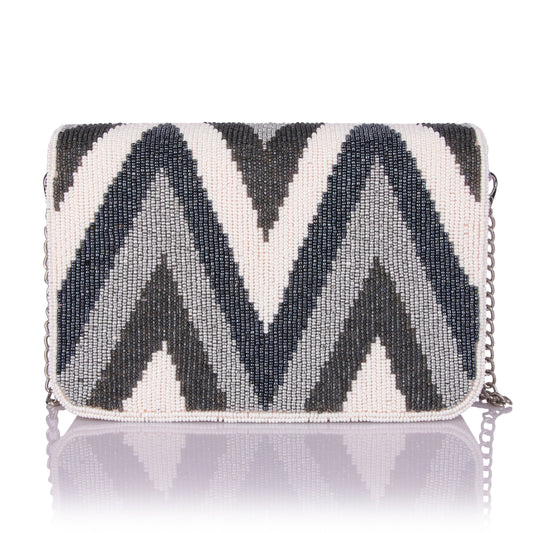 Zig zag bead bag