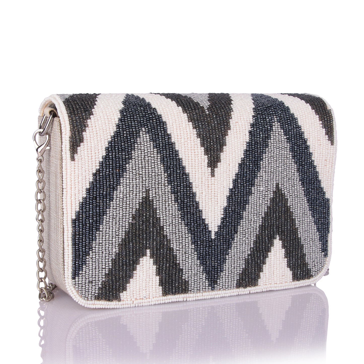 Zig zag bead bag