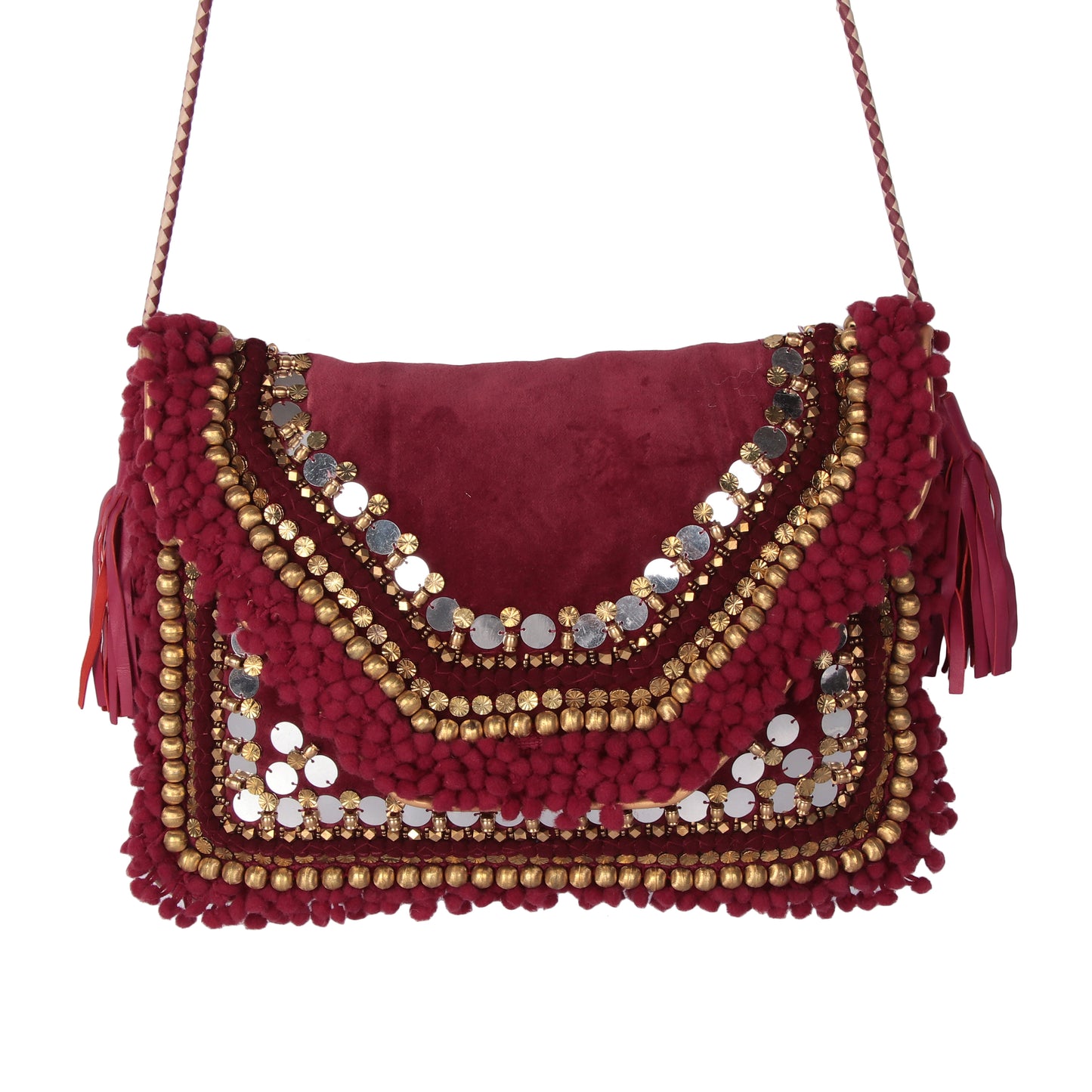 Maroon boho bag