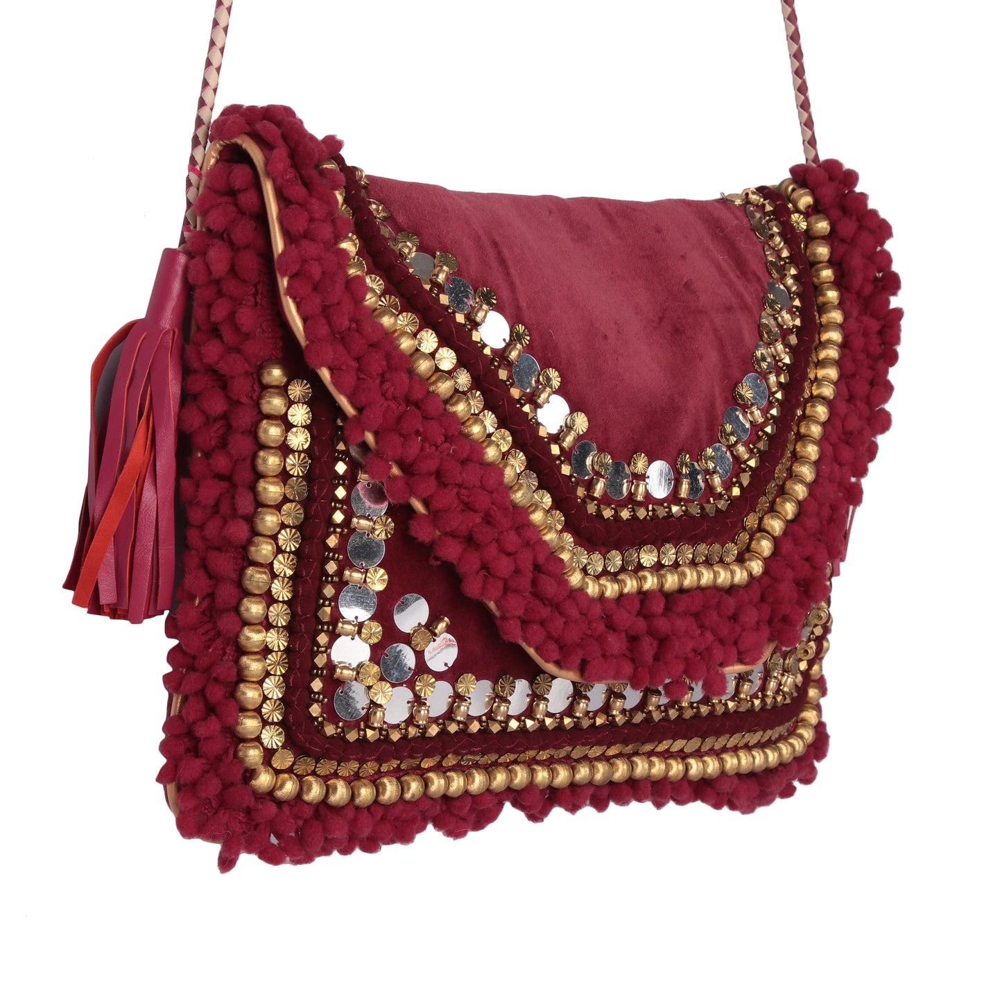 Maroon boho bag