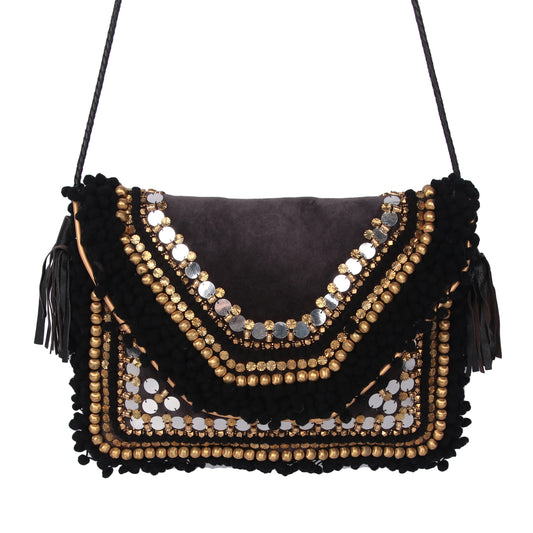 Black boho fun bag