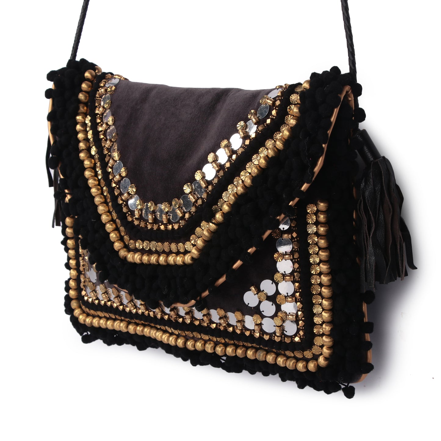 Black boho fun bag