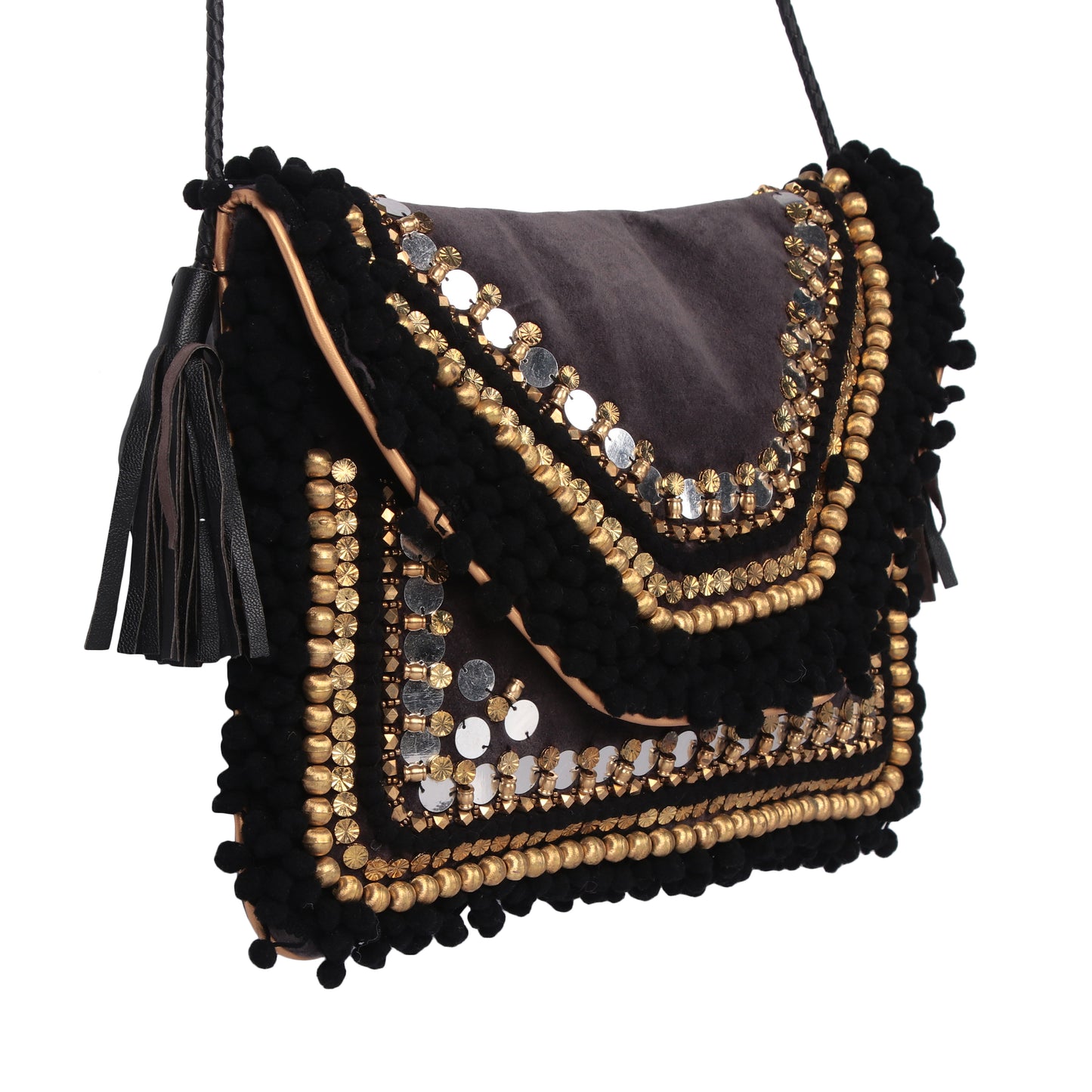 Black boho fun bag