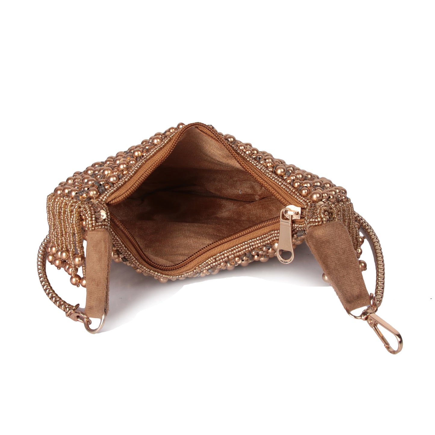 Gold tazzle clutch