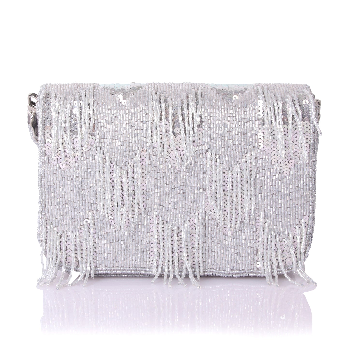 Selver tassel clutch