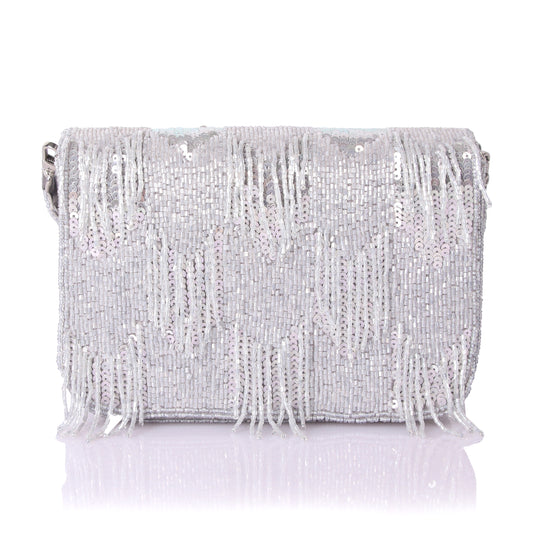 Selver tassel clutch