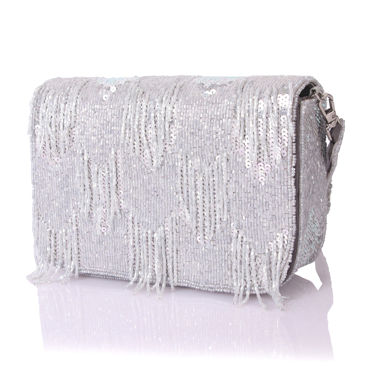 Selver tassel clutch
