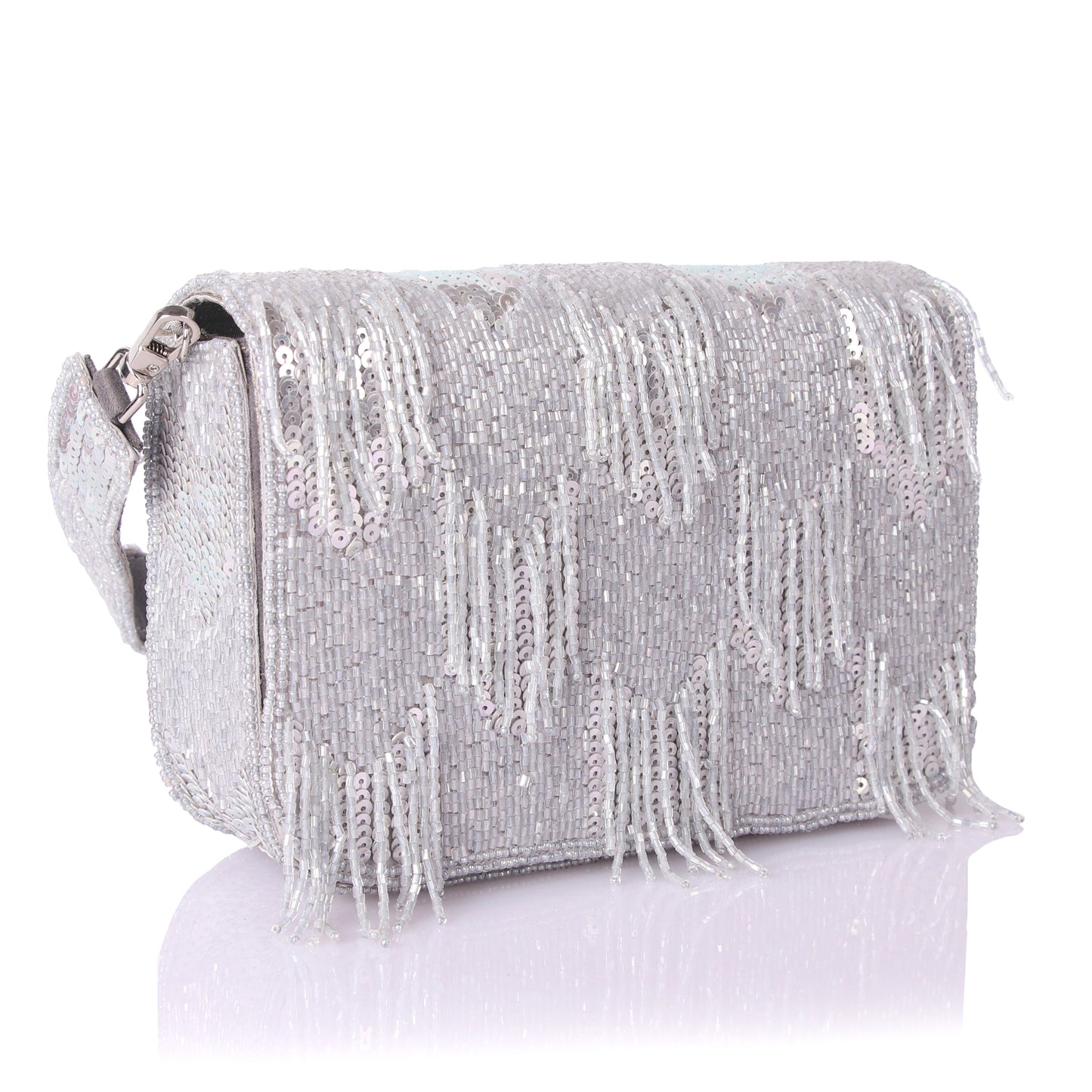 Selver tassel clutch