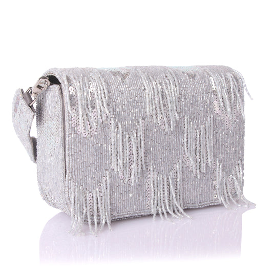 Selver tassel clutch