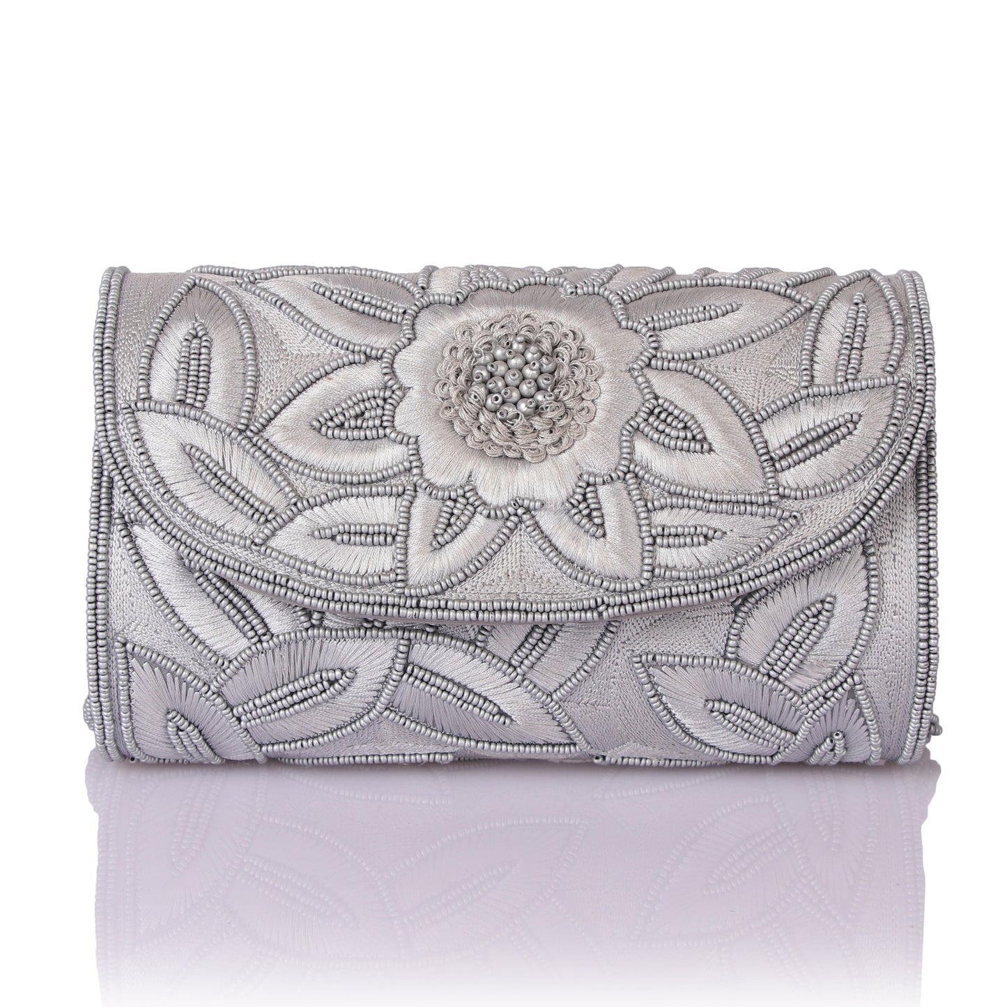 Beaded flower clutch