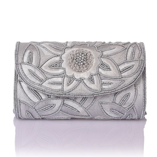 Beaded flower clutch