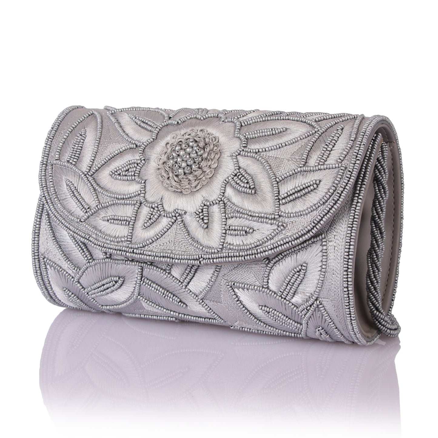 Beaded flower clutch