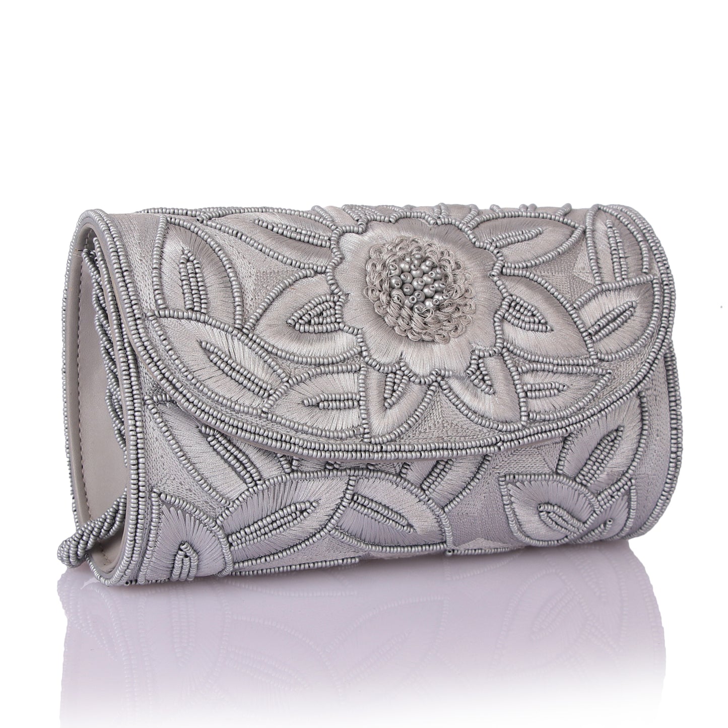 Beaded flower clutch