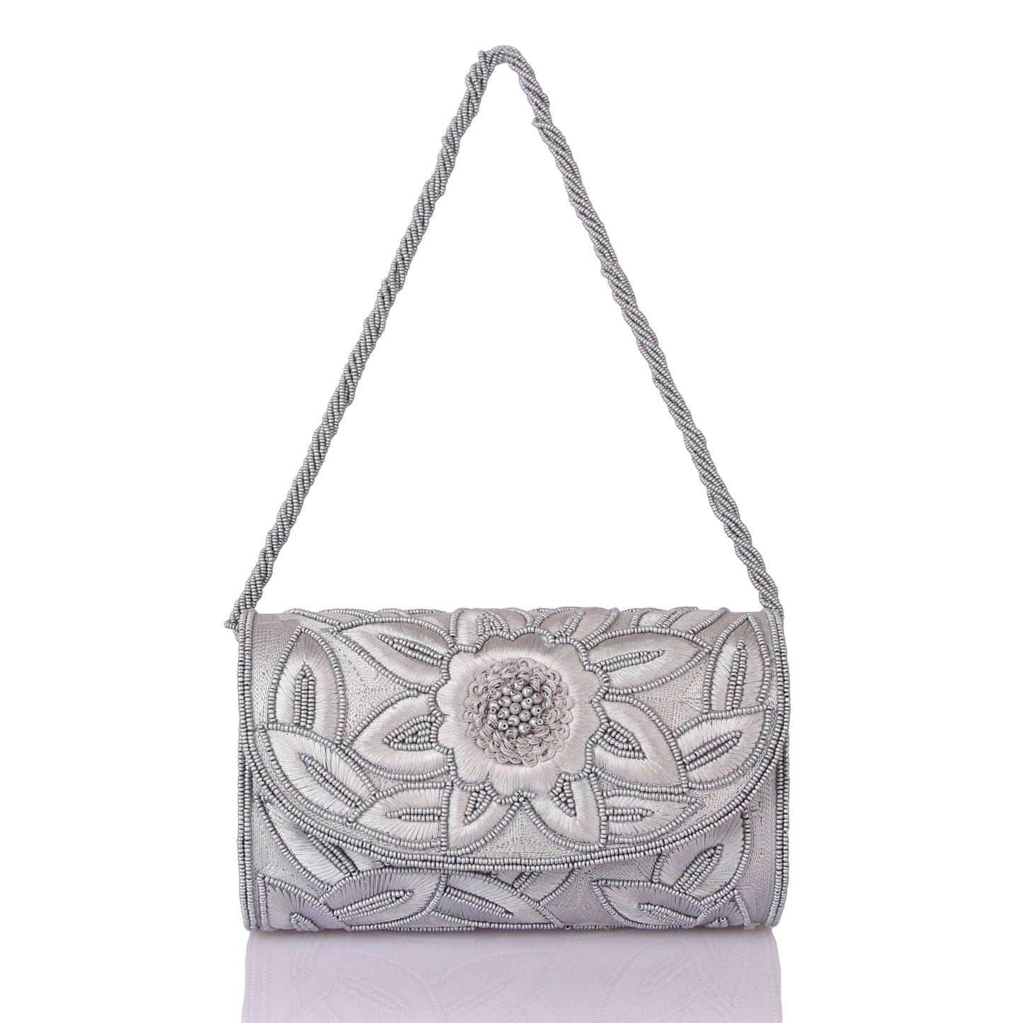 Beaded flower clutch