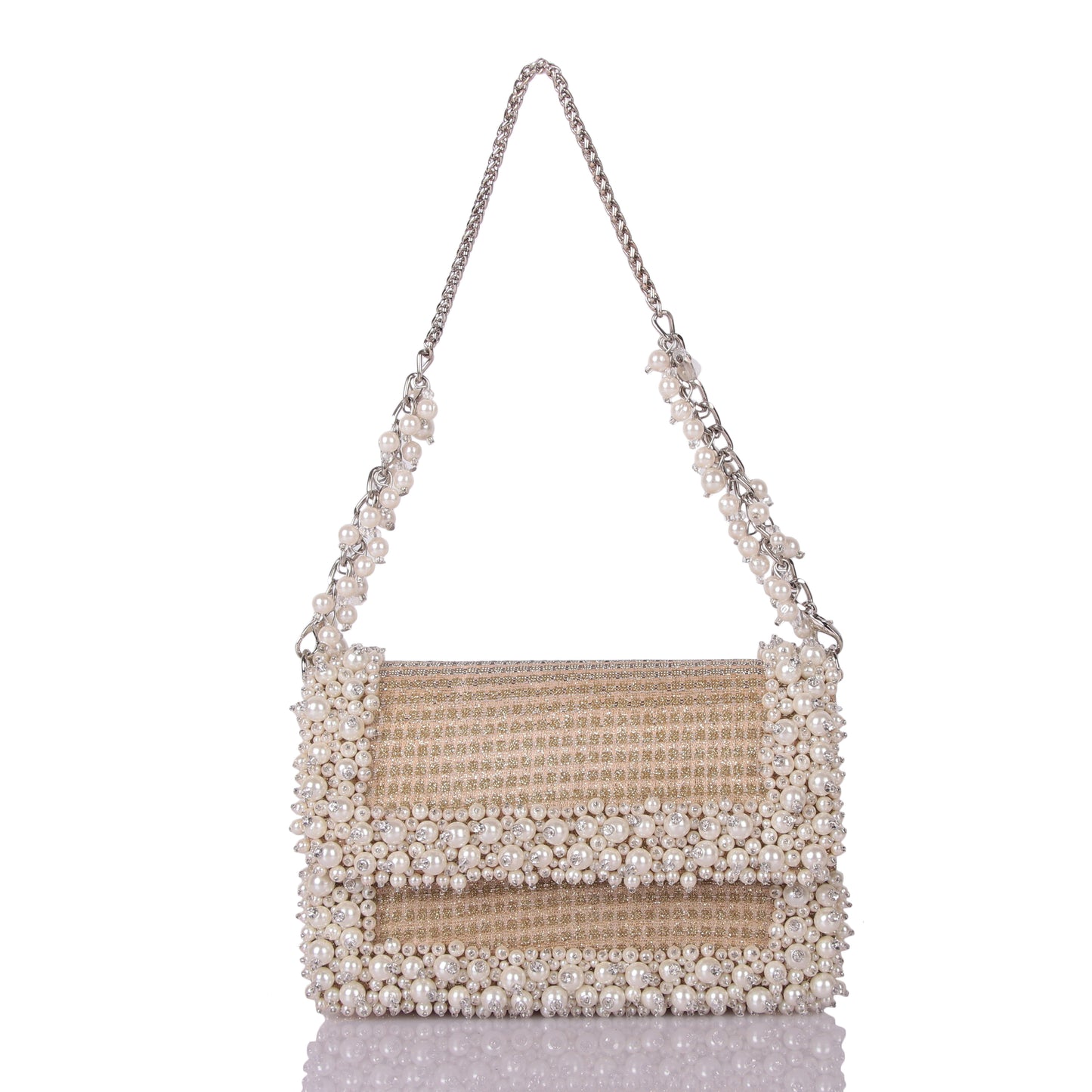 Gold pearl clutch