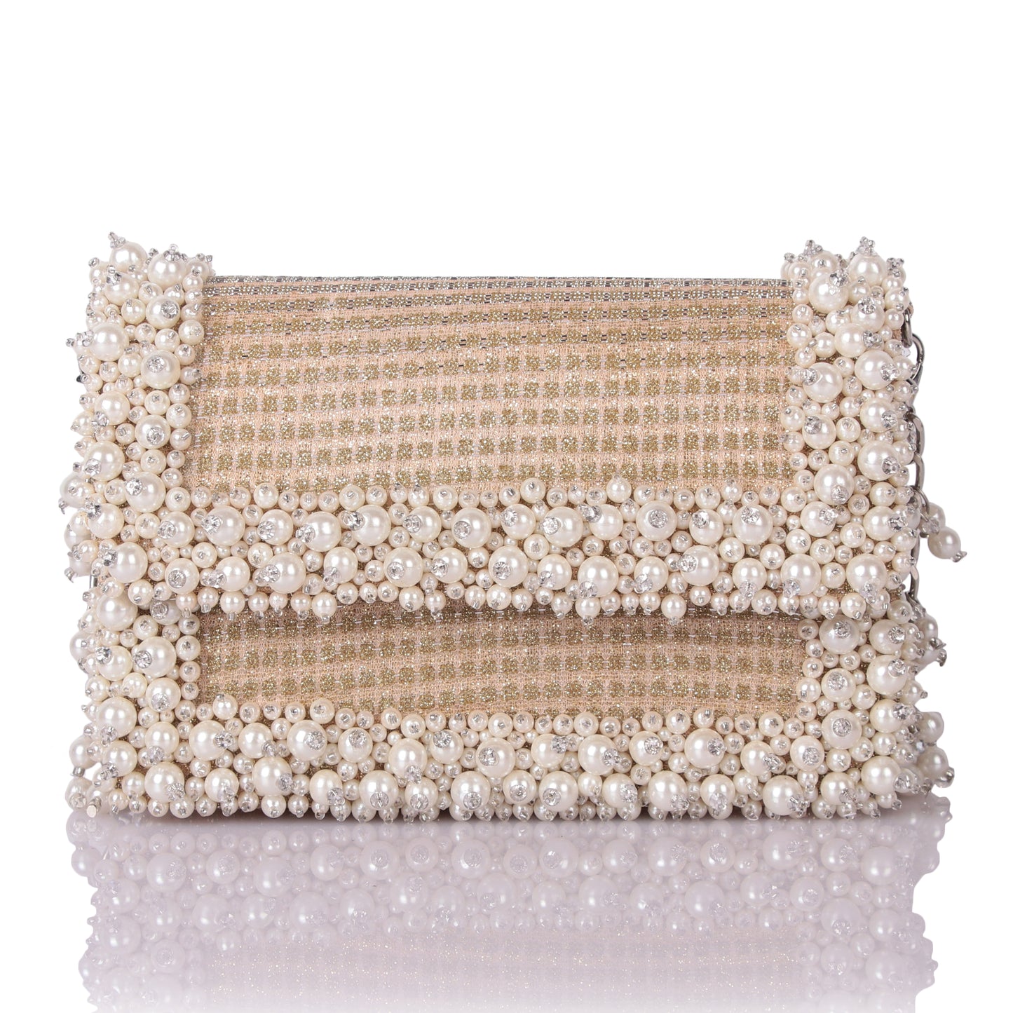 Gold pearl clutch