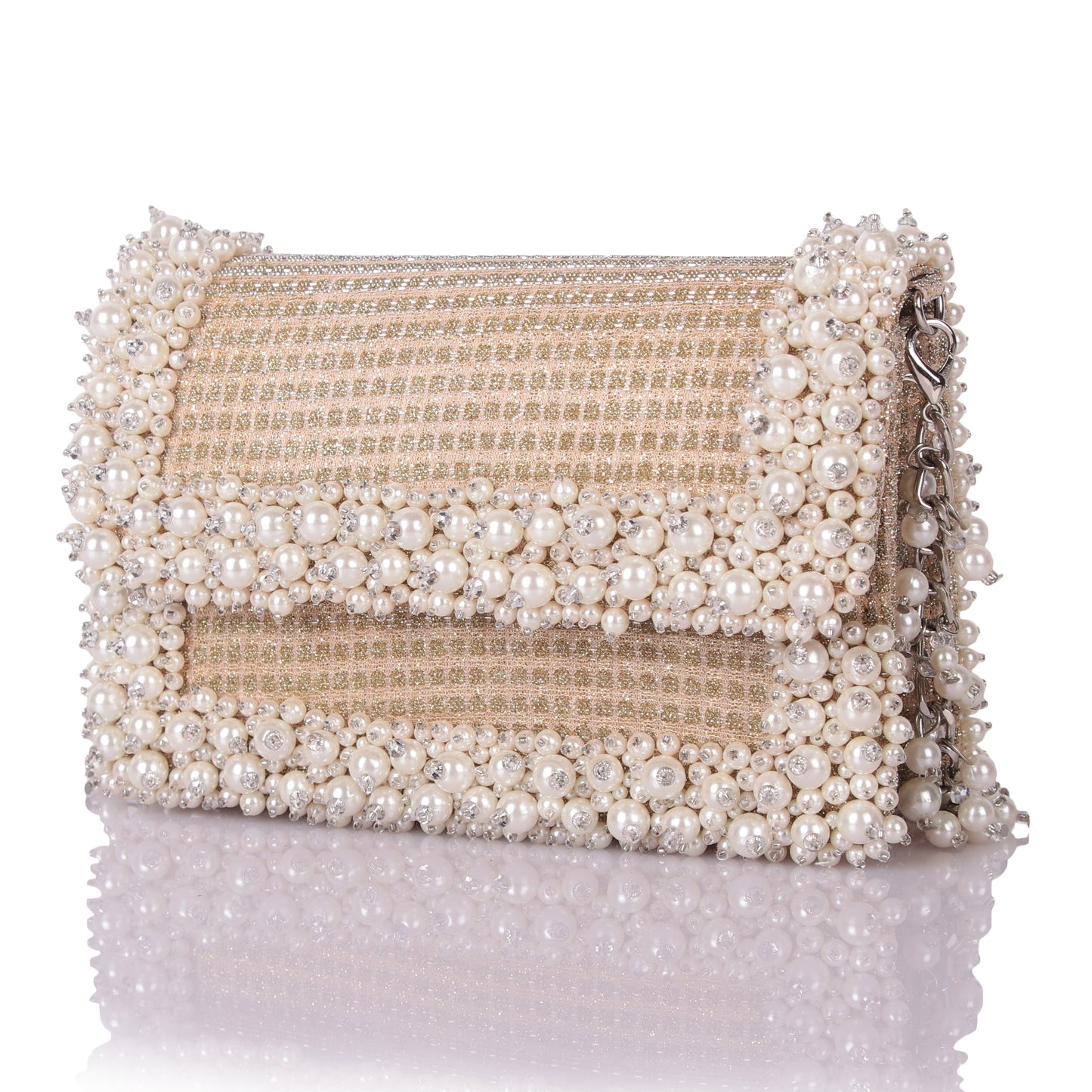Gold pearl clutch