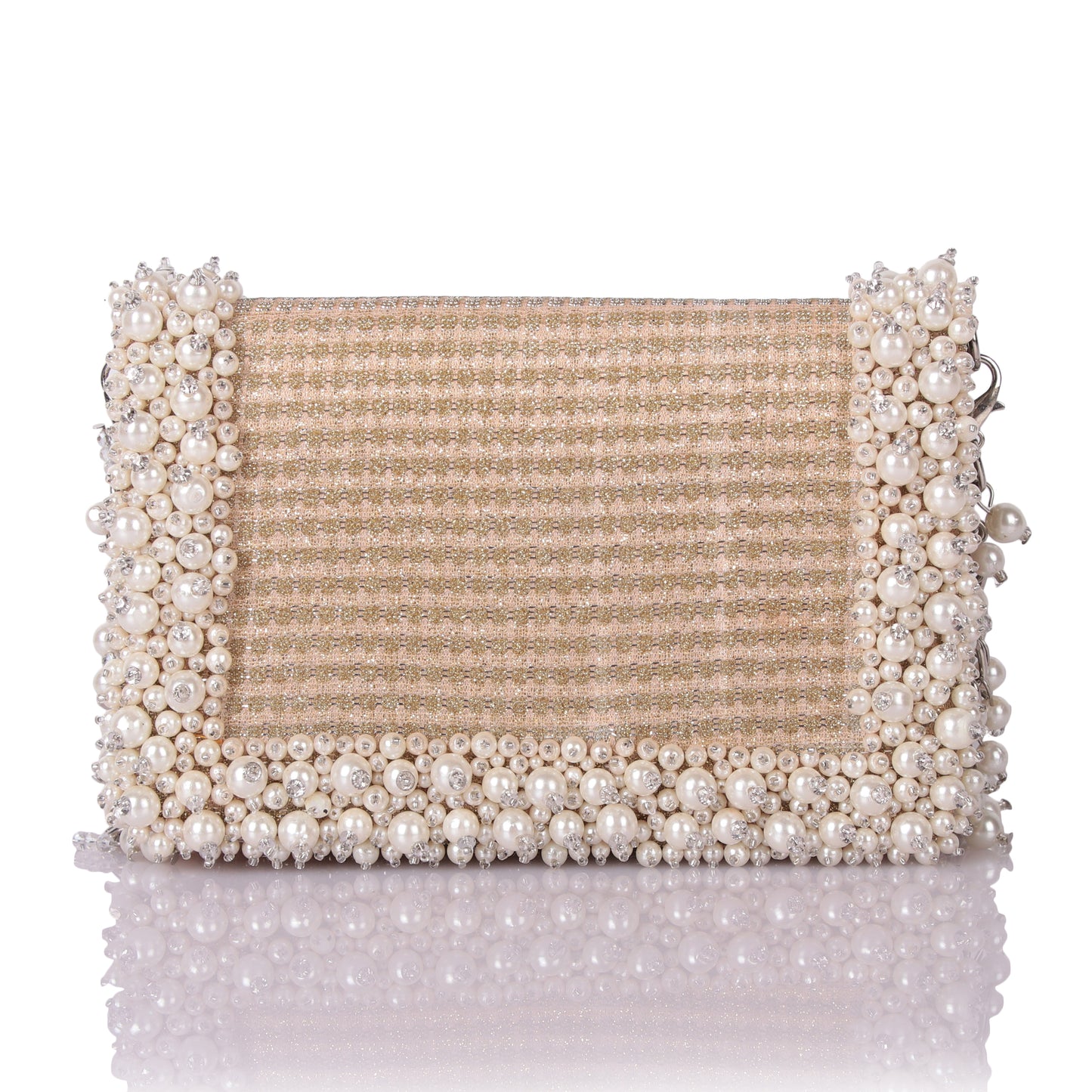 Gold pearl clutch