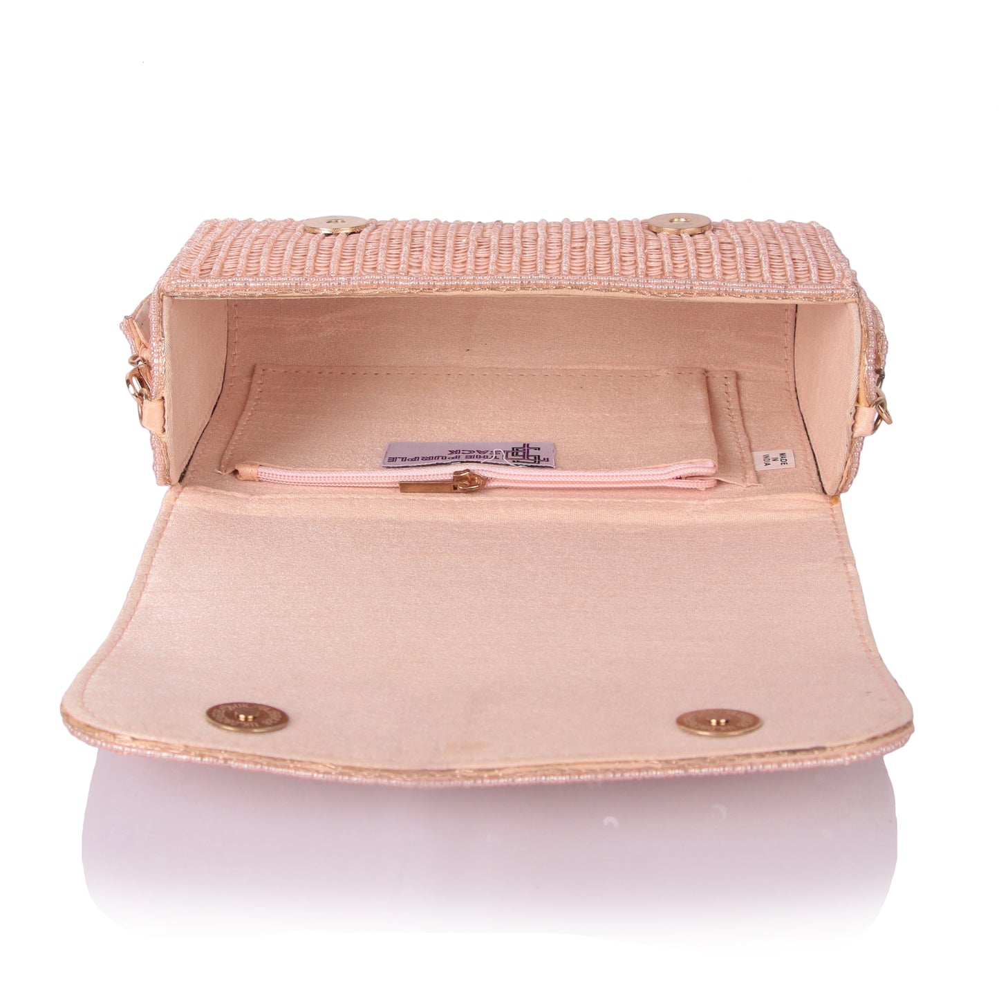 Beaded garden pink clutch