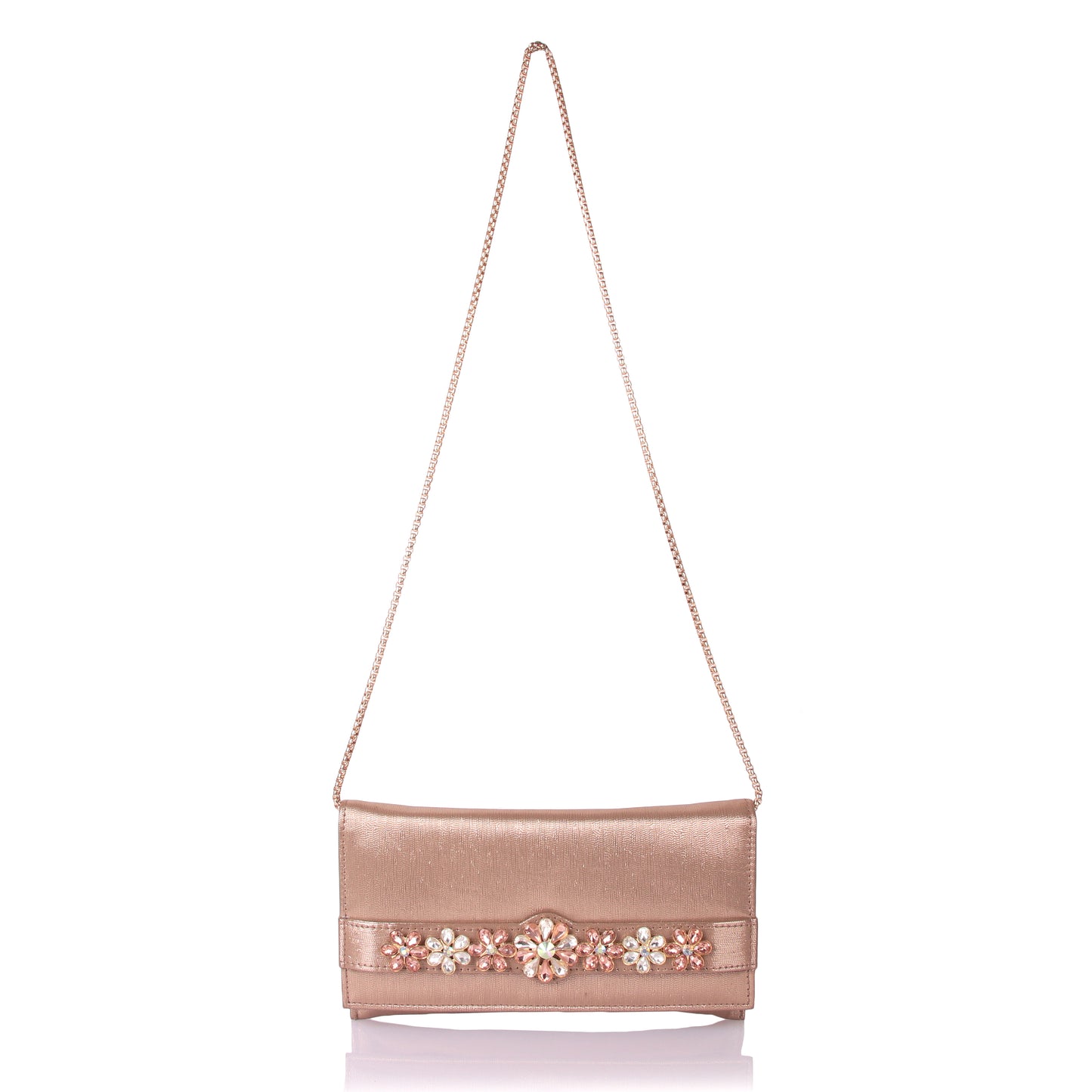 Stone flower envelope clutch