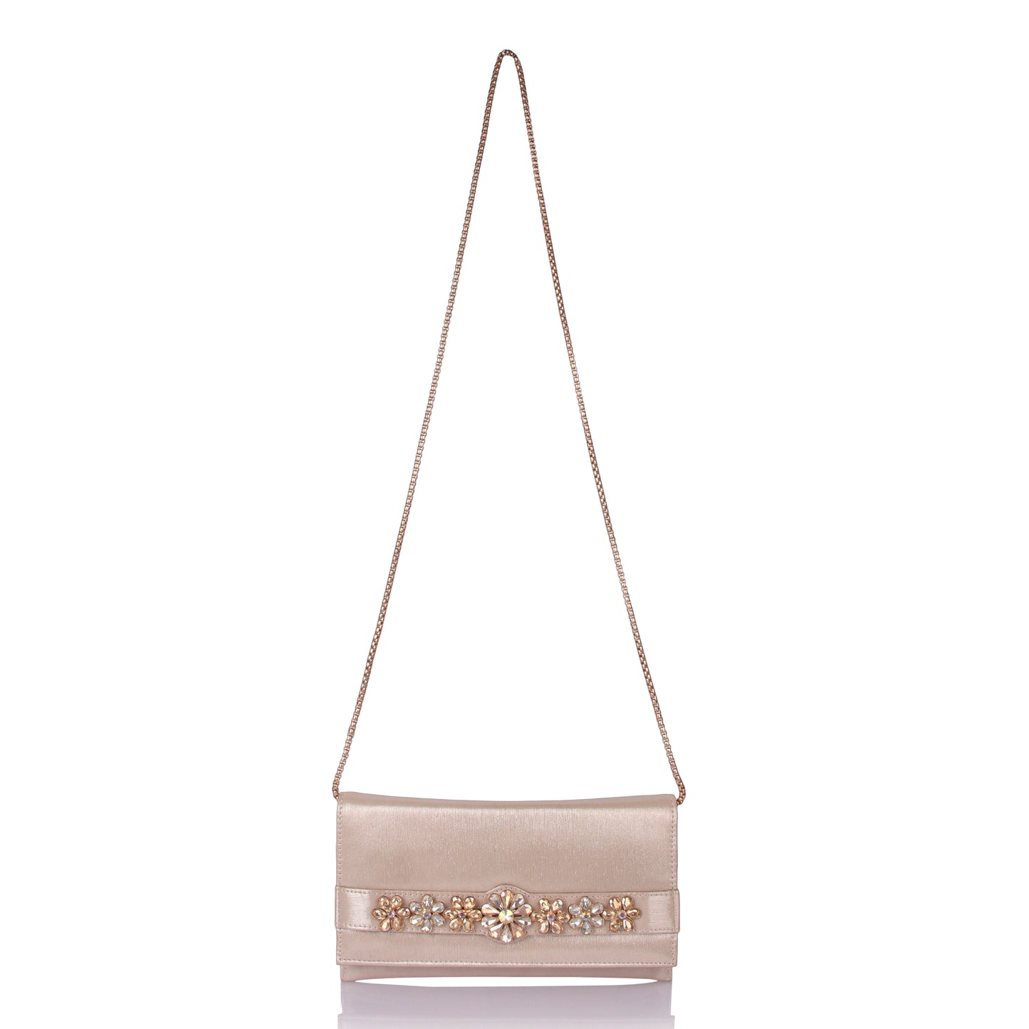 Stone flower gold clutch