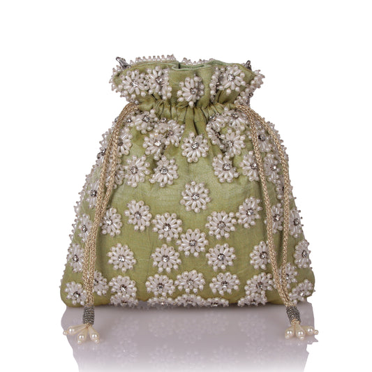 Pearly pastel potli