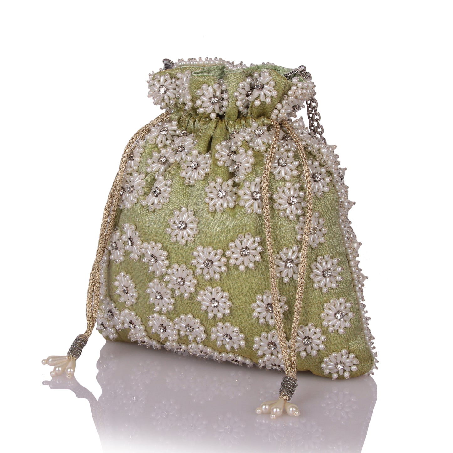 Pearly pastel potli