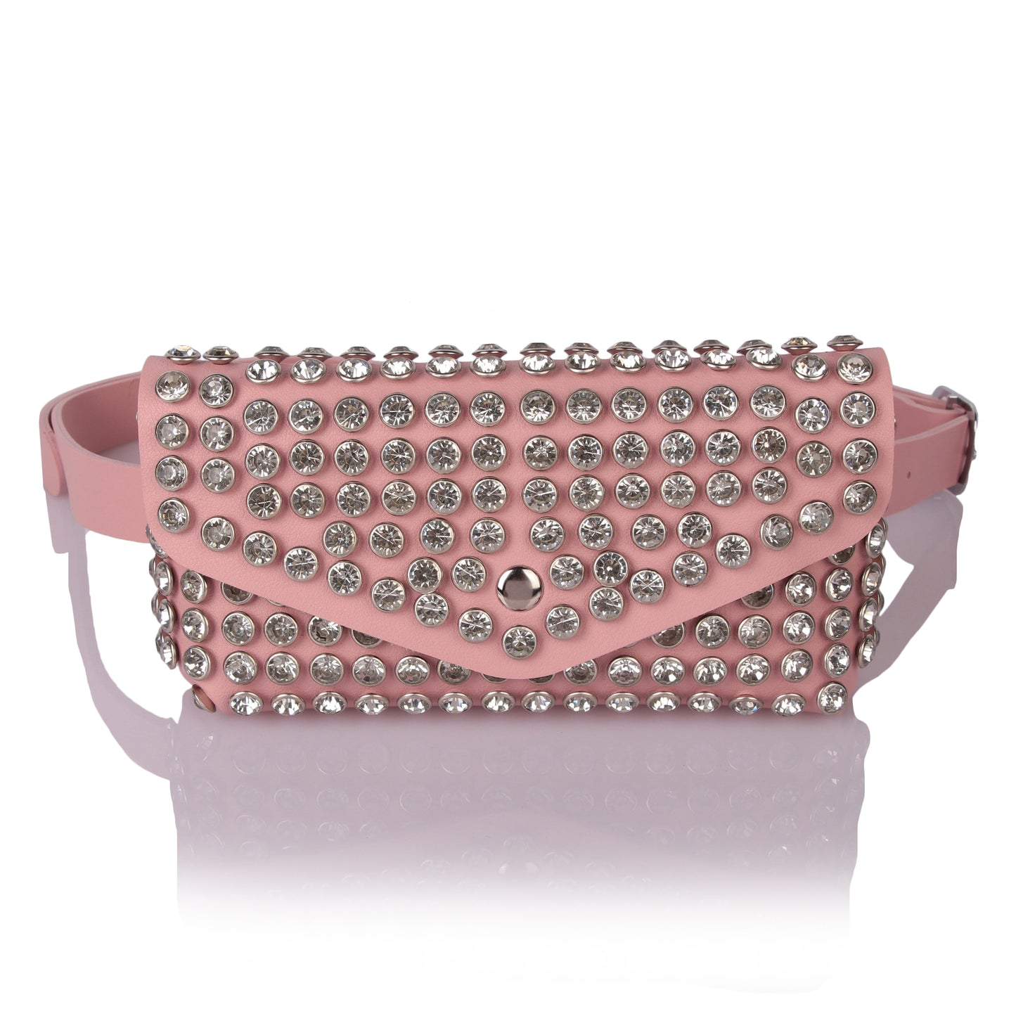 Pink studded belt bag